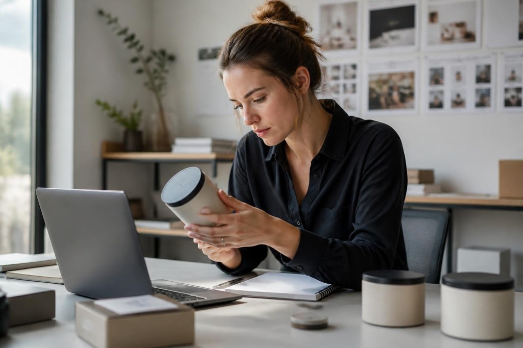 Small business owner planning a video ad from a product page.