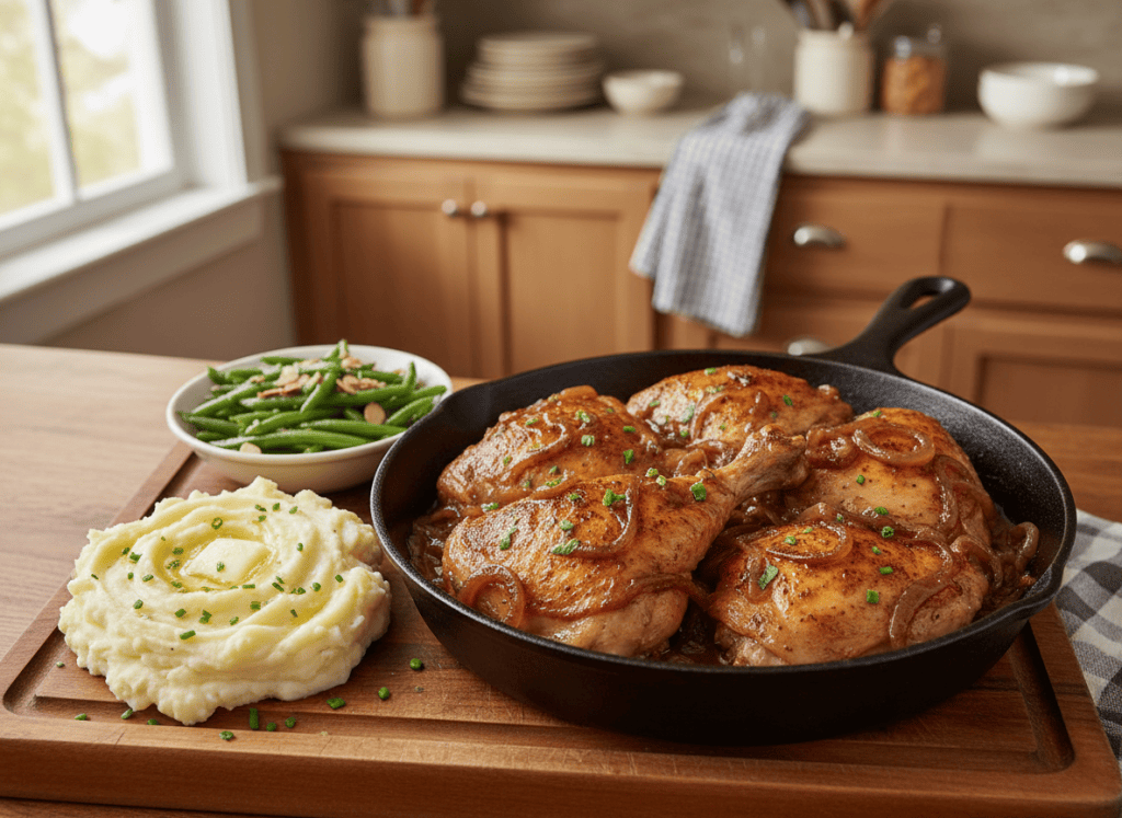 How to Make Southern Smothered Chicken — Tender Chicken in Onion Gravy