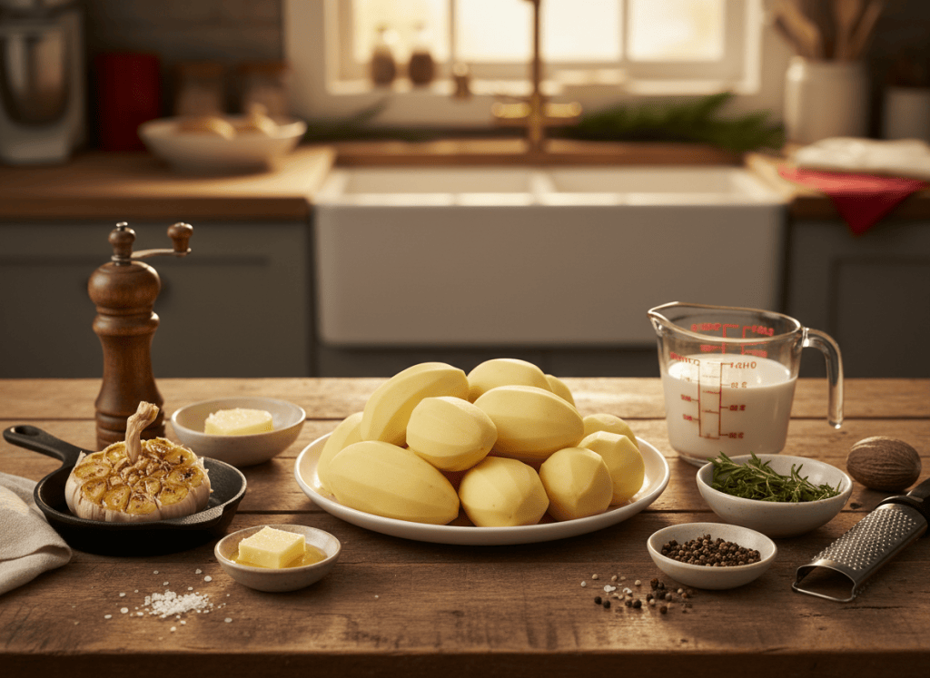 Ingredients for Roasted Garlic Mashed Potatoes