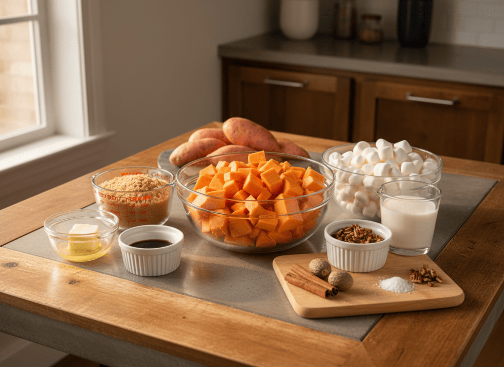 Ingredients for Sweet Potato Casserole